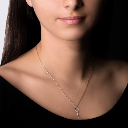 Zawieszka kluczyk Savicki: białe złoto, diamenty